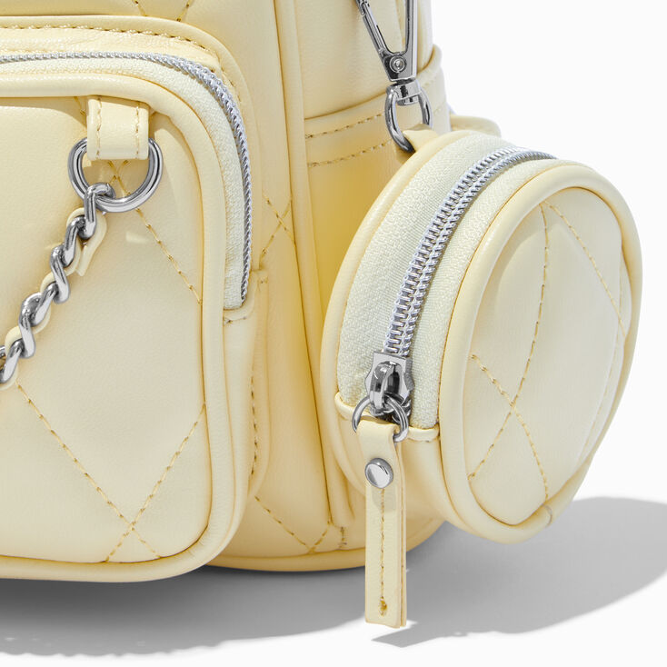 Quilted Yellow Puffy Mini Backpack,