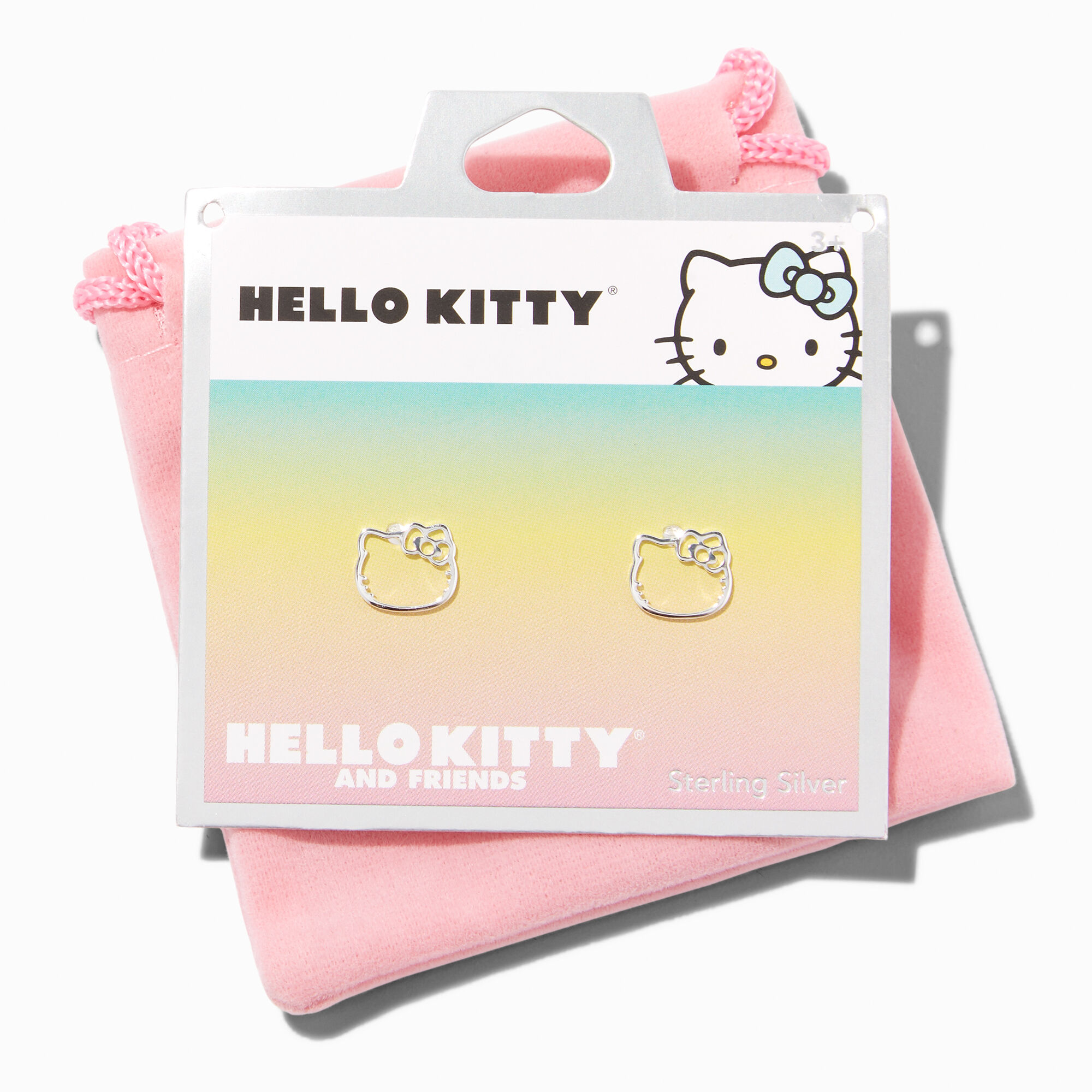View Claires Hello Kitty Cutout 10MM Stud Earrings Silver information