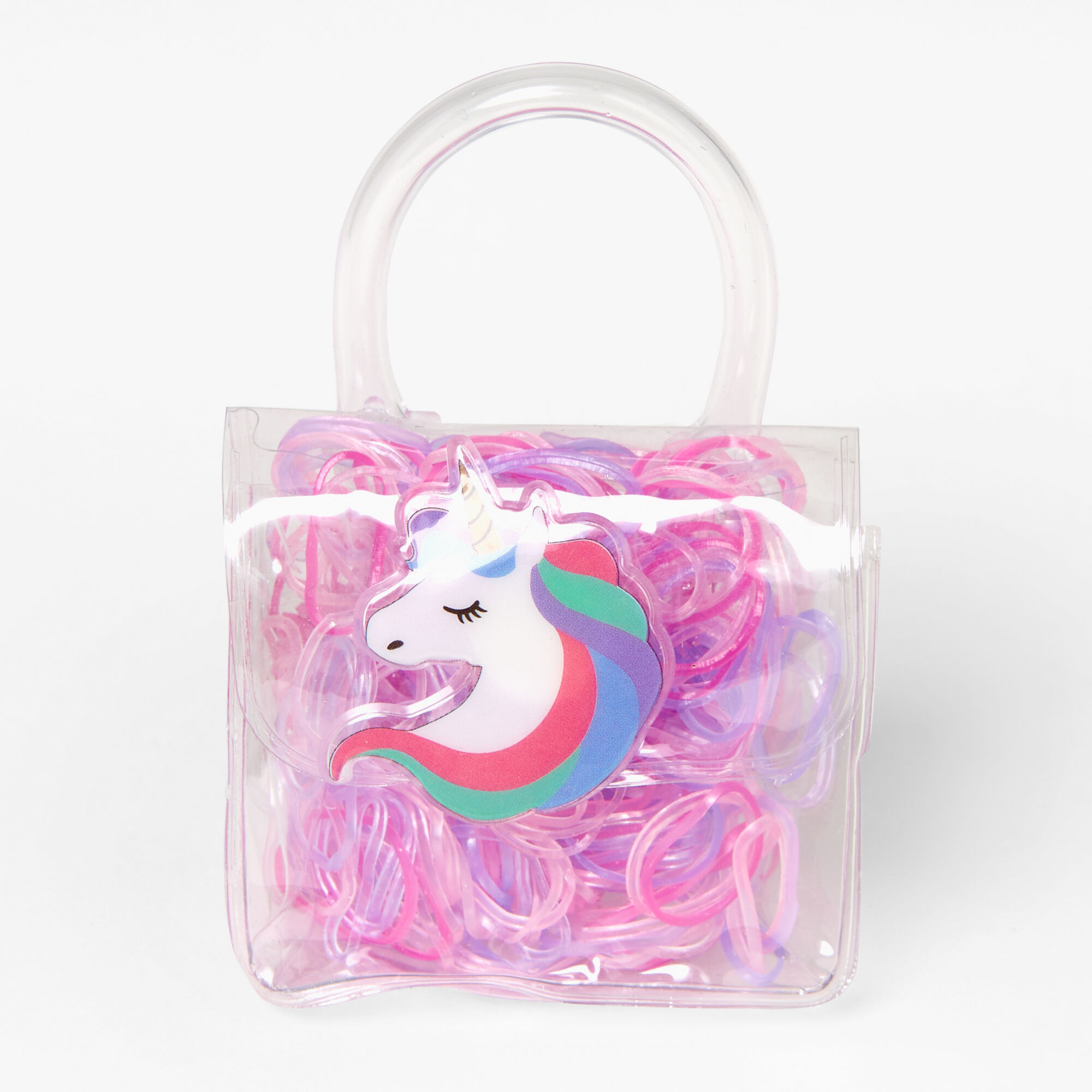 Claire's Club Mini Unicorn Purse Pink Hair Ties,