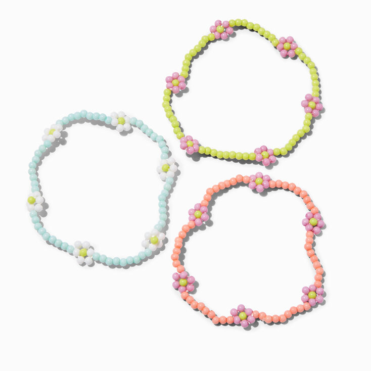 Claire&#39;s Club Floral Beaded Anklets - 3 Pack,