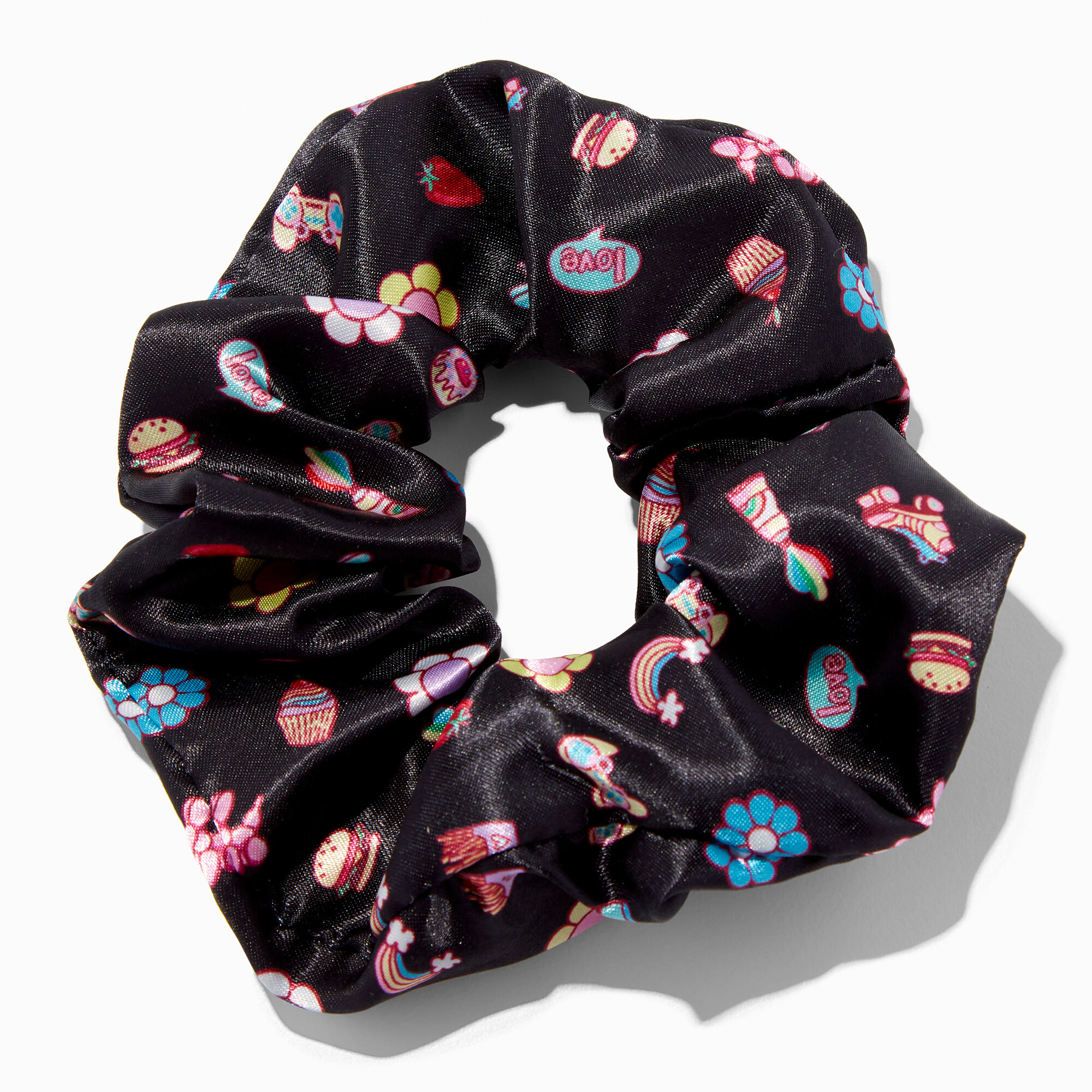 Black 90s Vibe Medium Hair Scrunchie,