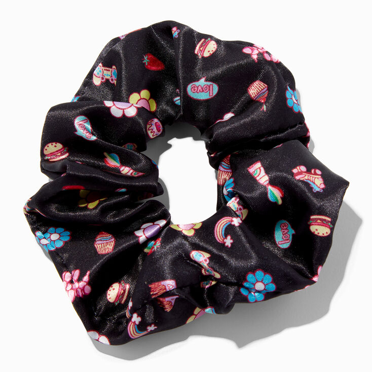 Black 90s Vibe Medium Hair Scrunchie,