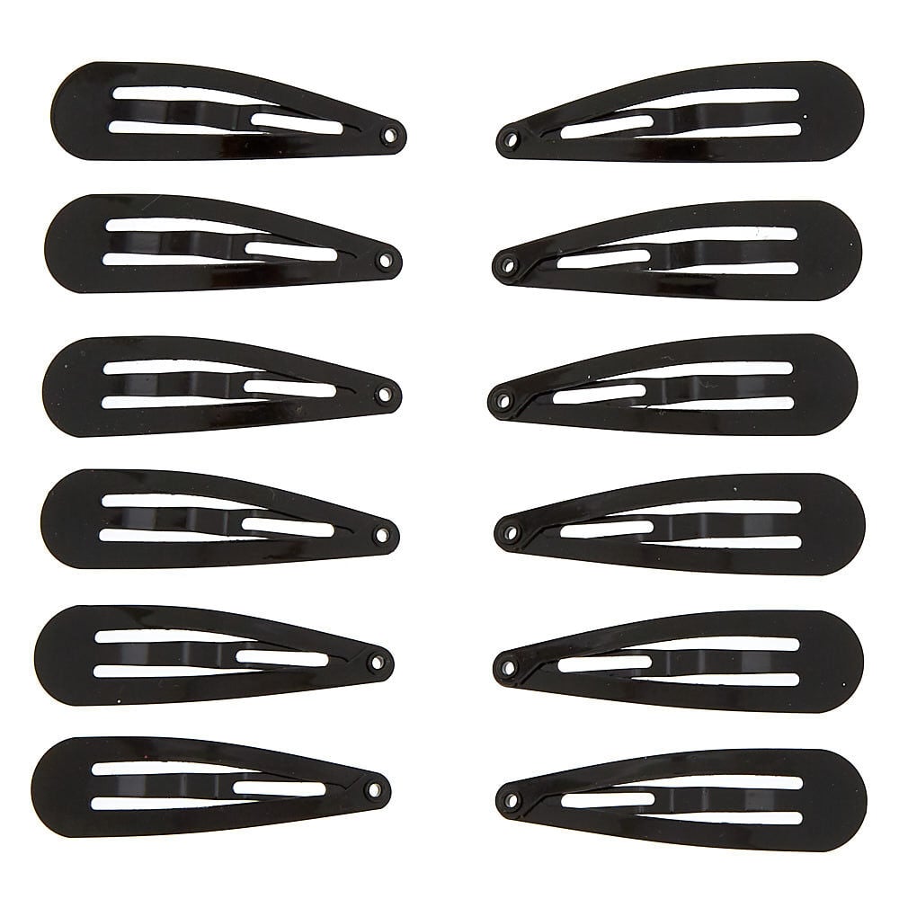 Classic Hair Snap Clips - Black,