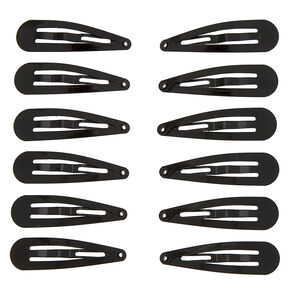 Classic Hair Snap Clips - Black,