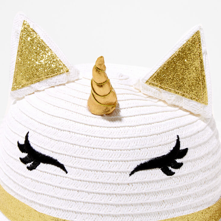 Claire&#39;s Club Unicorn Floppy Straw Hat,