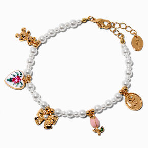 Gold-tone Pearl Uptown Charm Bracelet,