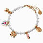 Gold-tone Pearl Uptown Charm Bracelet,