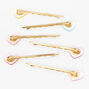 Gold Pastel Heart Hair Pins - 6 Pack,