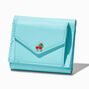 Embellished Cherries Blue Trifold Wallet,