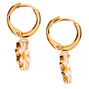 Gold 10MM Daisy Huggie Hoop Earrings,