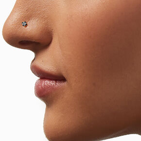 20G Mixed Metal Titanium Cubic Zirconia Nose Studs - 3 Pack,