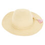 Claire&#39;s Club Pom Pom Floppy Straw Hat - Tan,
