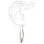 Silver 50MM Twisted Oval Hoop Earrings,