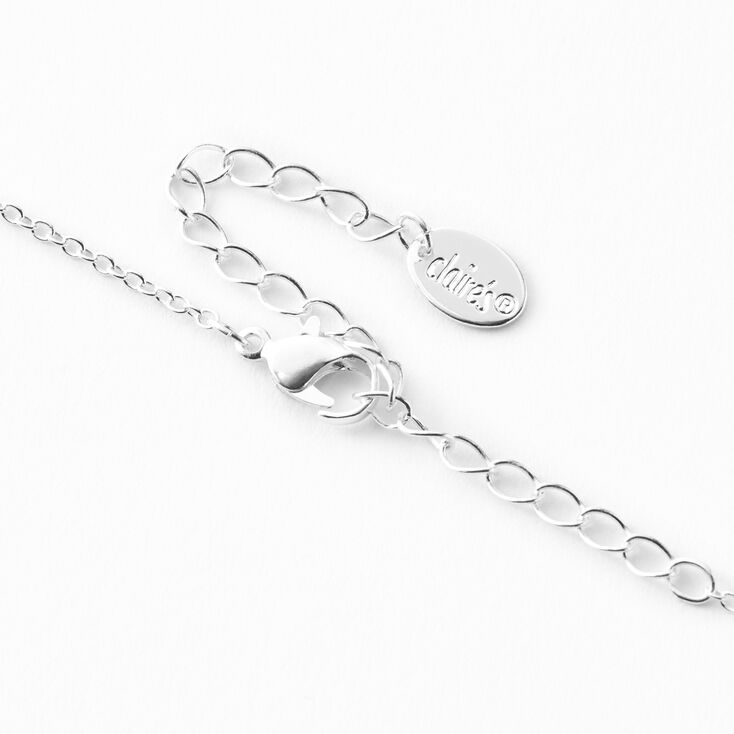 Silver-tone Initial Mood Pendant Necklace - L,