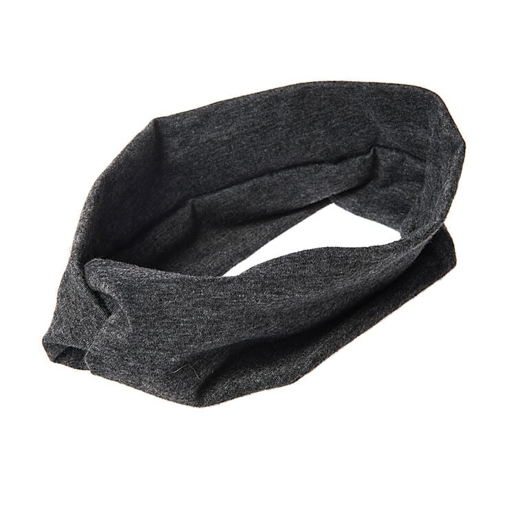 Wide Jersey Twisted Headwrap - Charcoal,