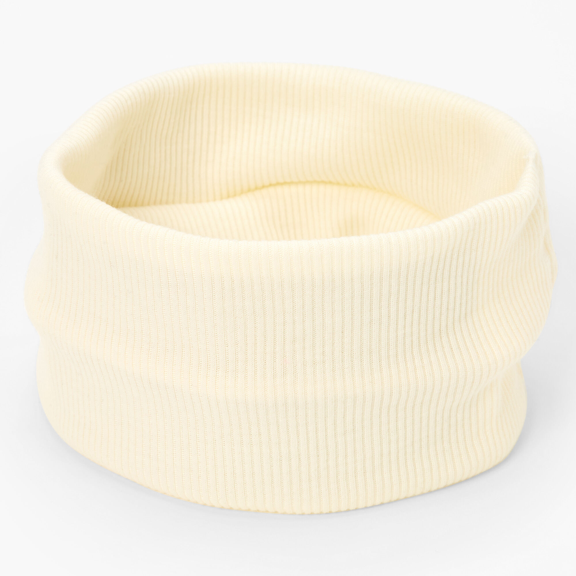 View Claires Flat Ribbed Headwrap Ivory information