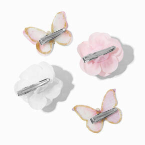 Claire&#39;s Club Butterfly &amp; Chiffon Flower Hair Clips - 4 Pack,