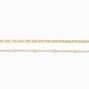 C LUXE by Claire&#39;s 18k Yellow Gold Plated Beaded &amp; Figaro Chain Anklets - 2 Pack,
