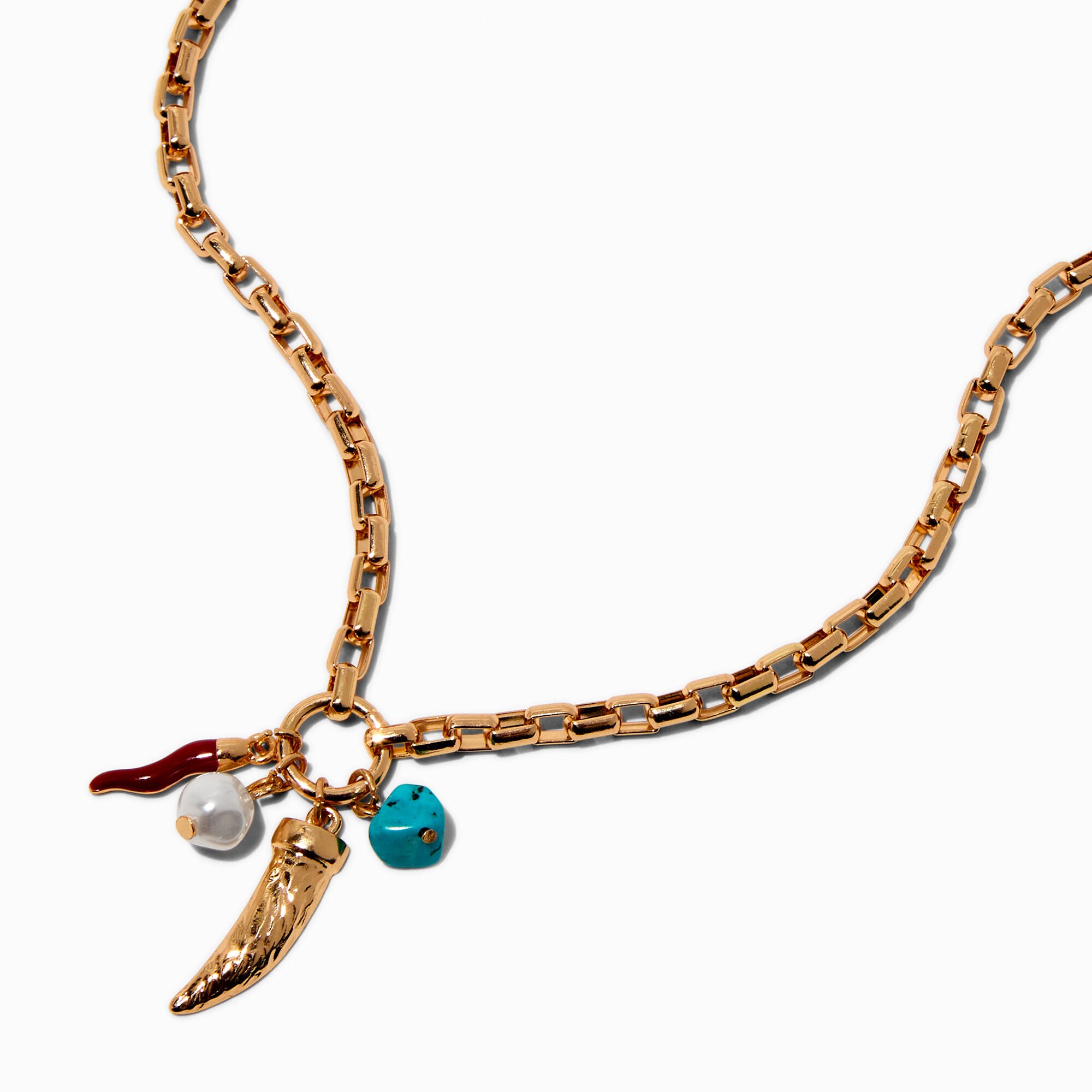 Gold-tone Cowgirl Toggle Charm Pendant Necklace,