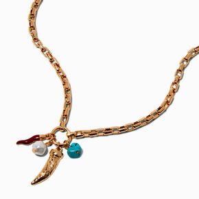 Gold-tone Cowgirl Toggle Charm Pendant Necklace,