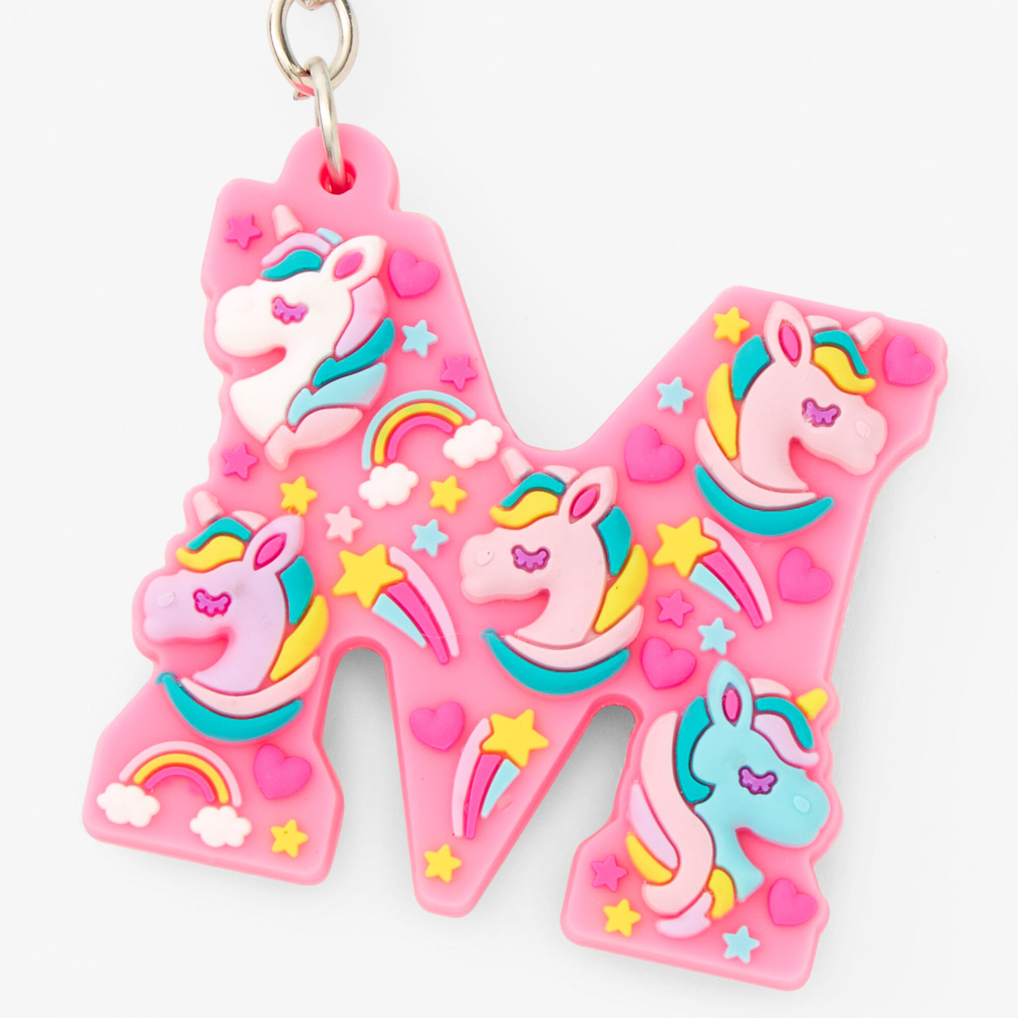 Initial Unicorn Keychain - Pink, M,