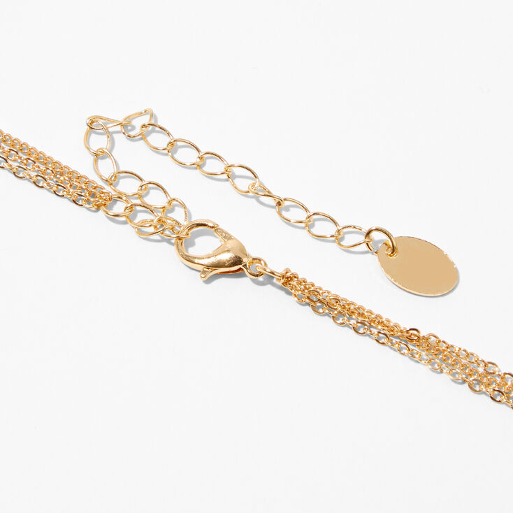 Black Celestial Multi Strand Gold Necklace,