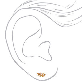 Clous d&#39;oreilles feuille strass couleur dor&eacute;e jaune C LUXE by Claire&#39;s,