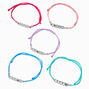 Best Friends Open Heart Adjustable Bracelets - 5 Pack,
