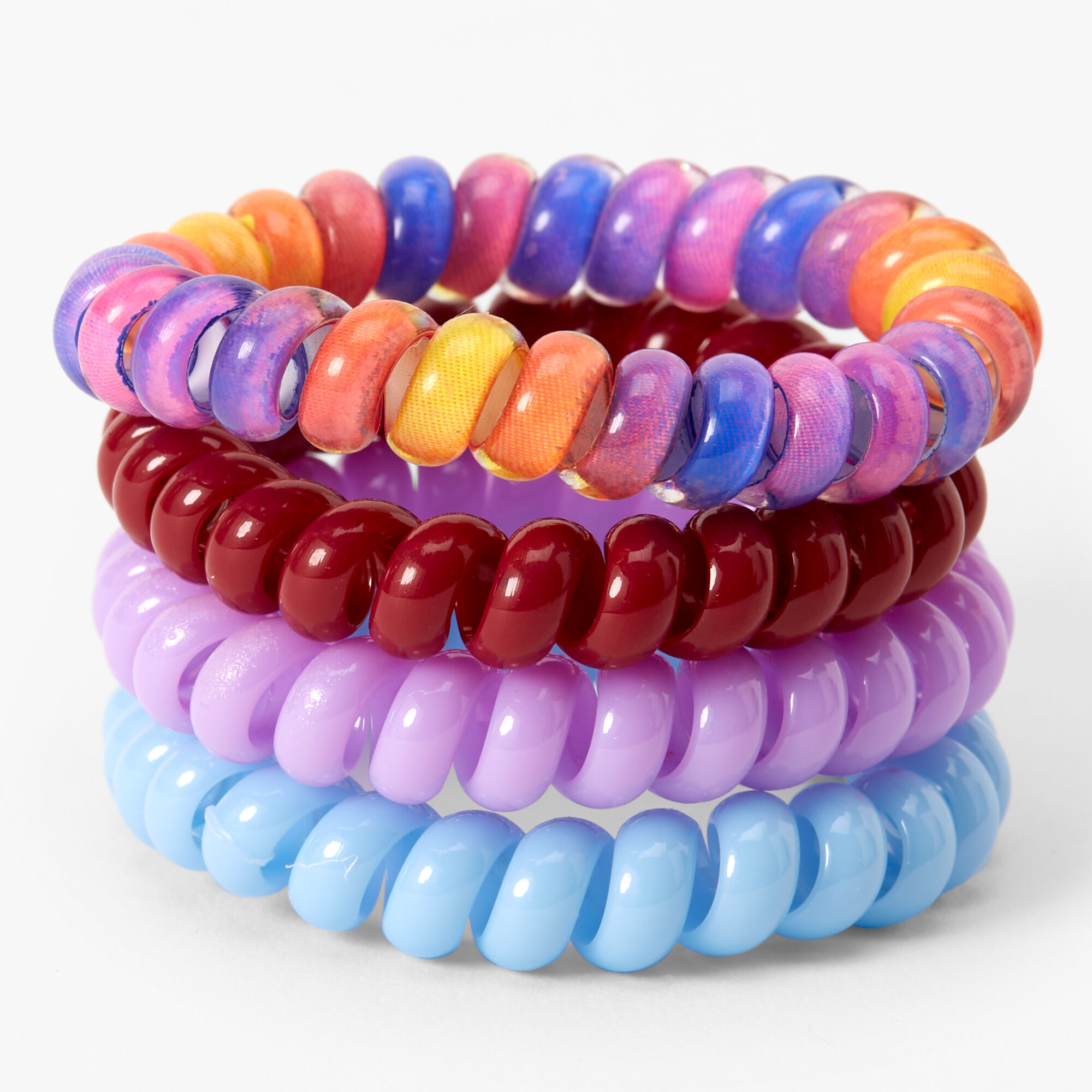 Silver Pearl & Fireball Stretch Bracelet | Claire's US