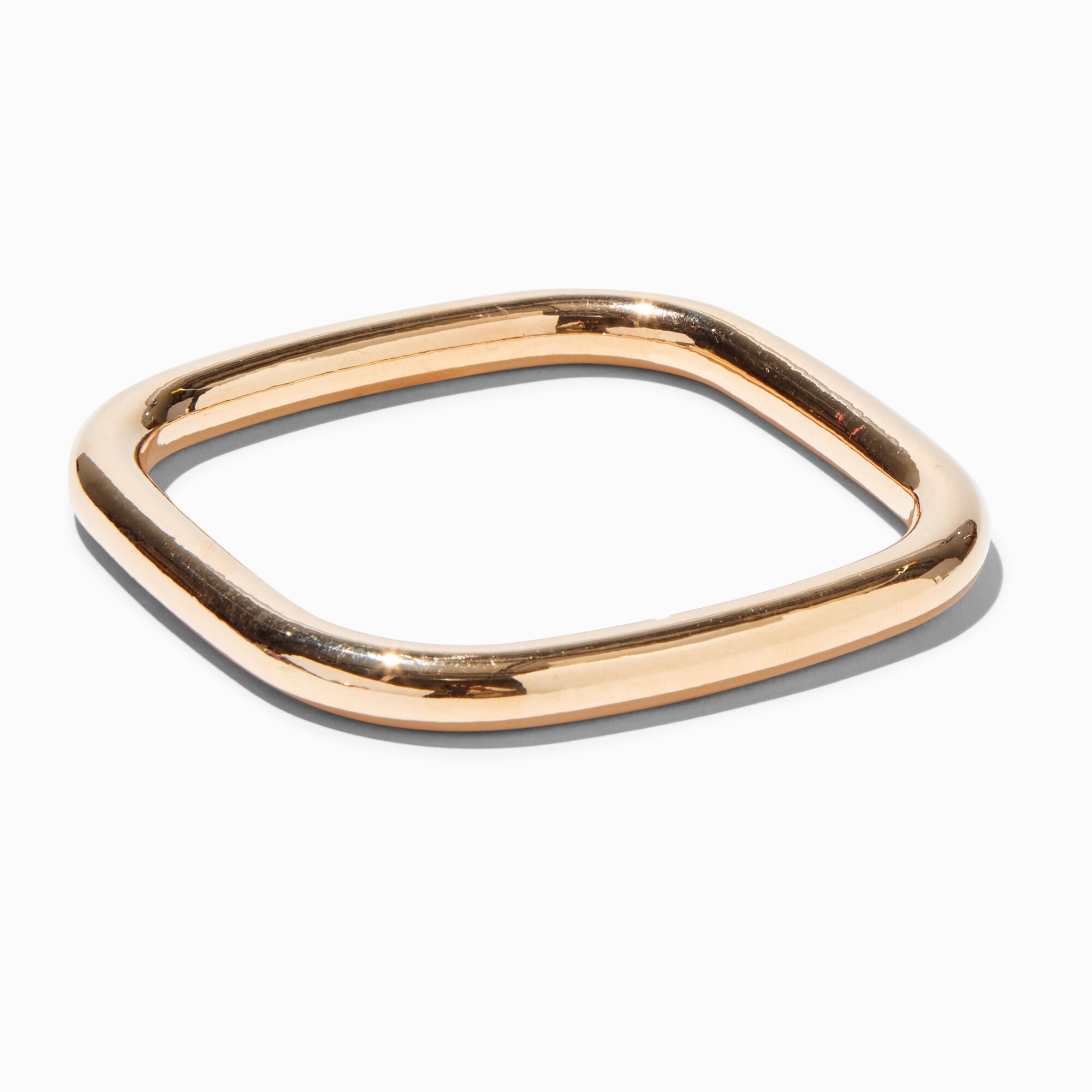 View Claires Tone Square Bangle Bracelet Gold information