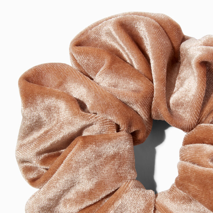 Medium Taupe Velvet Hair Scrunchie,