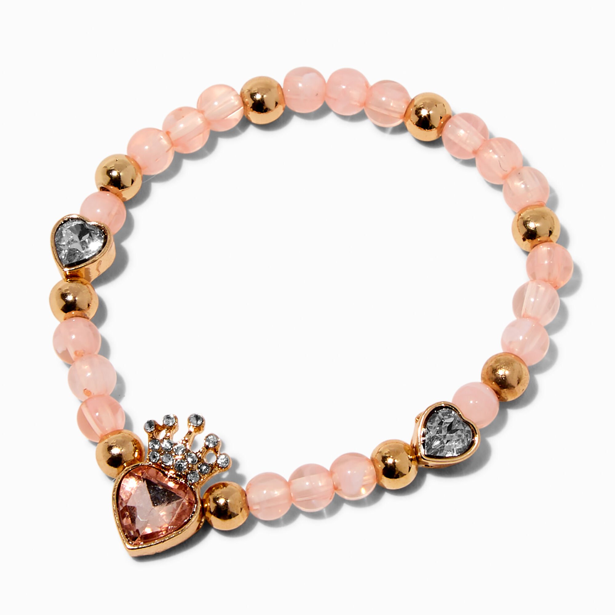Claire's Club Pink Princess Heart Beaded Jewellery Set - 2 Pack,