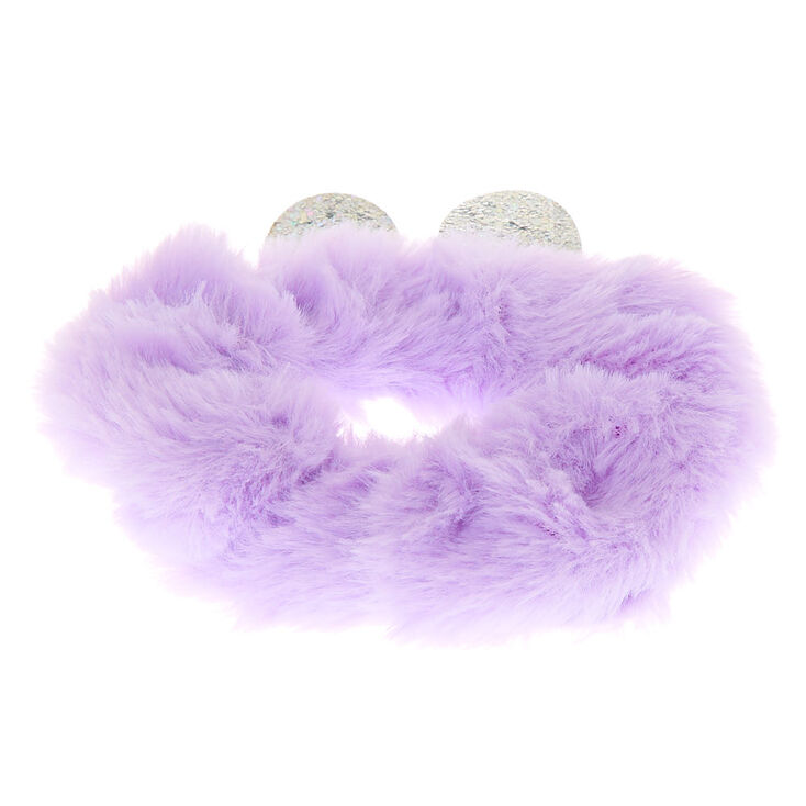 Medium Bella the Bunny Faux Fur Hair Scrunchie - Purple,