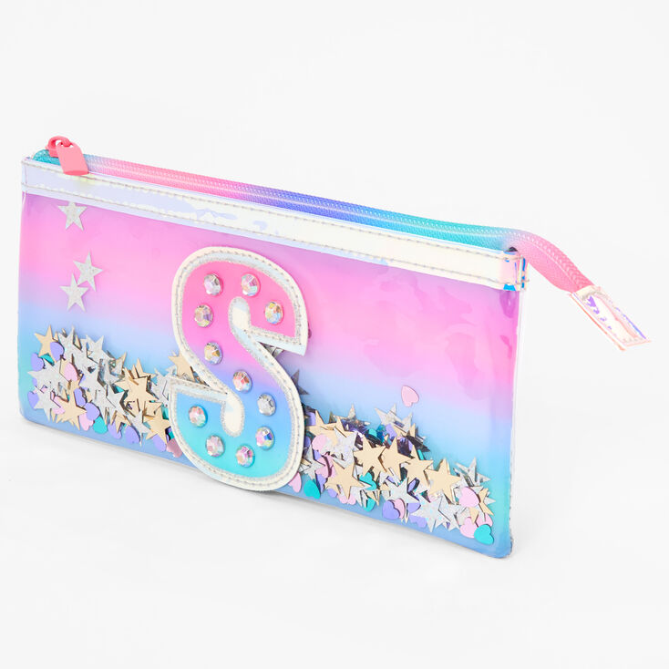 Ombre Sequin Initial Pencil Case - S,