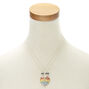 Best Friends Rainbow Floral Heart Pendant Necklaces,