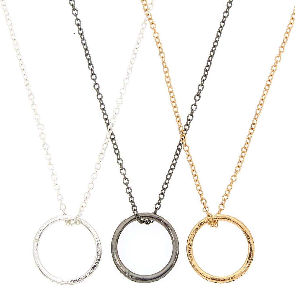Silver Three Rings Necklace | Silver 3 Rings Necklace | KookyTwo