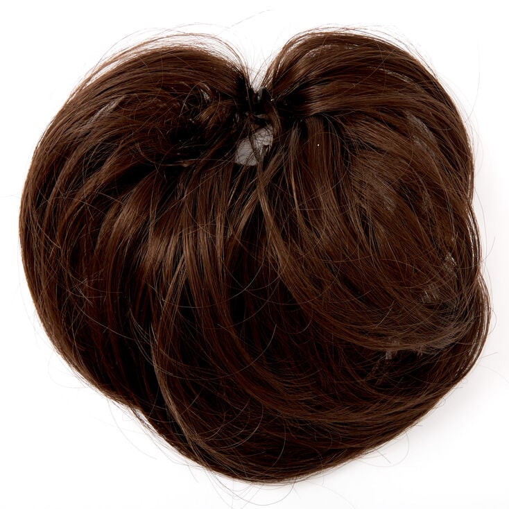 Claire's Élastique à cheveux synthétiques raides - Brun foncé