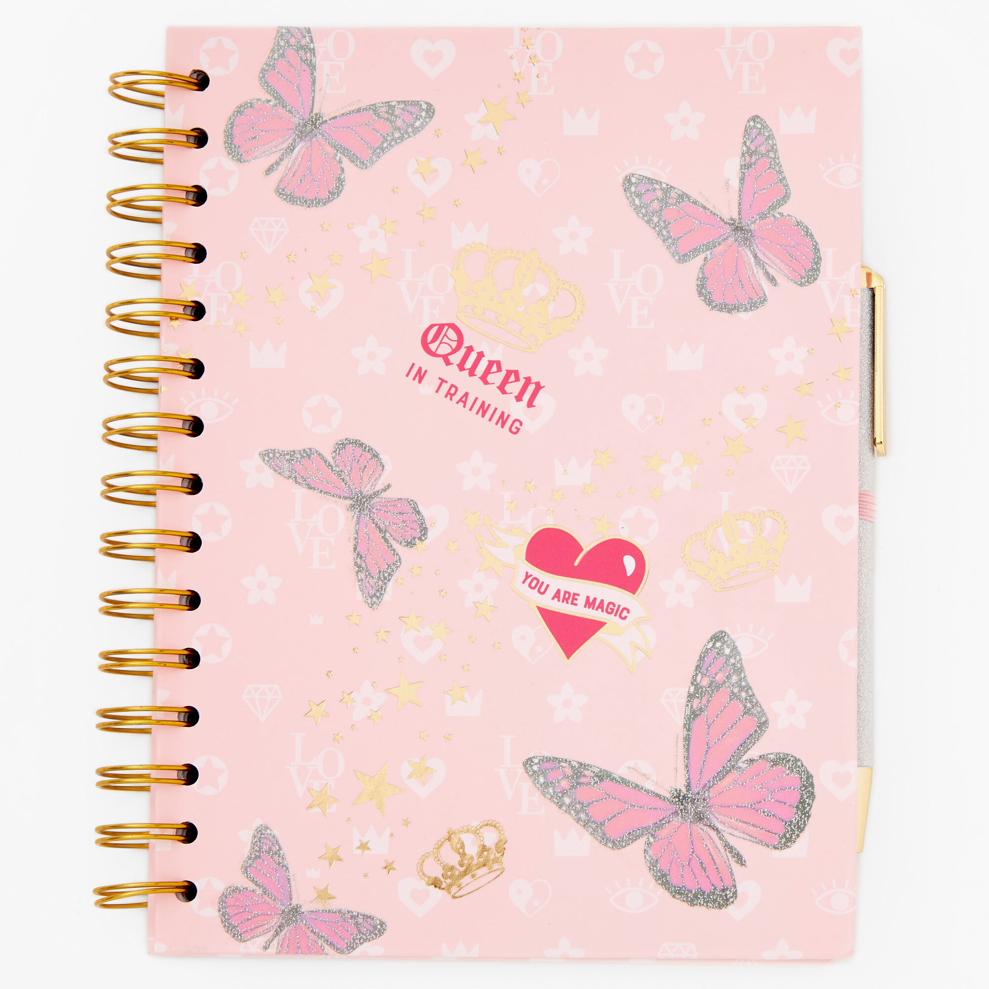 View Claires Queen In Training Notebook Pink information