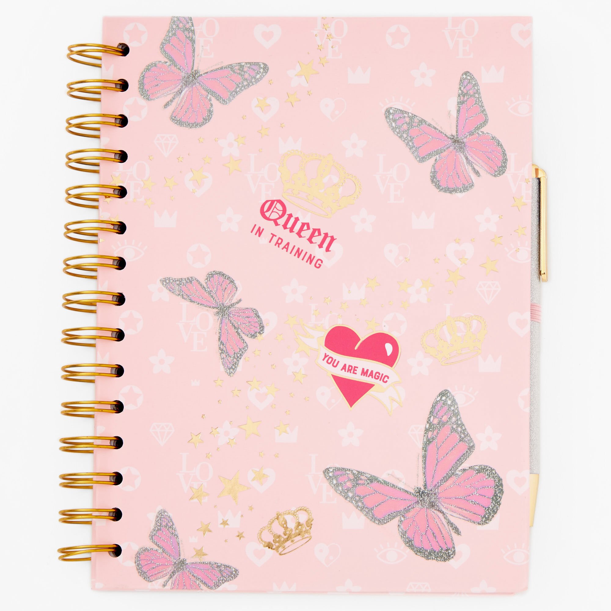 View Claires Queen In Training Notebook Pink information