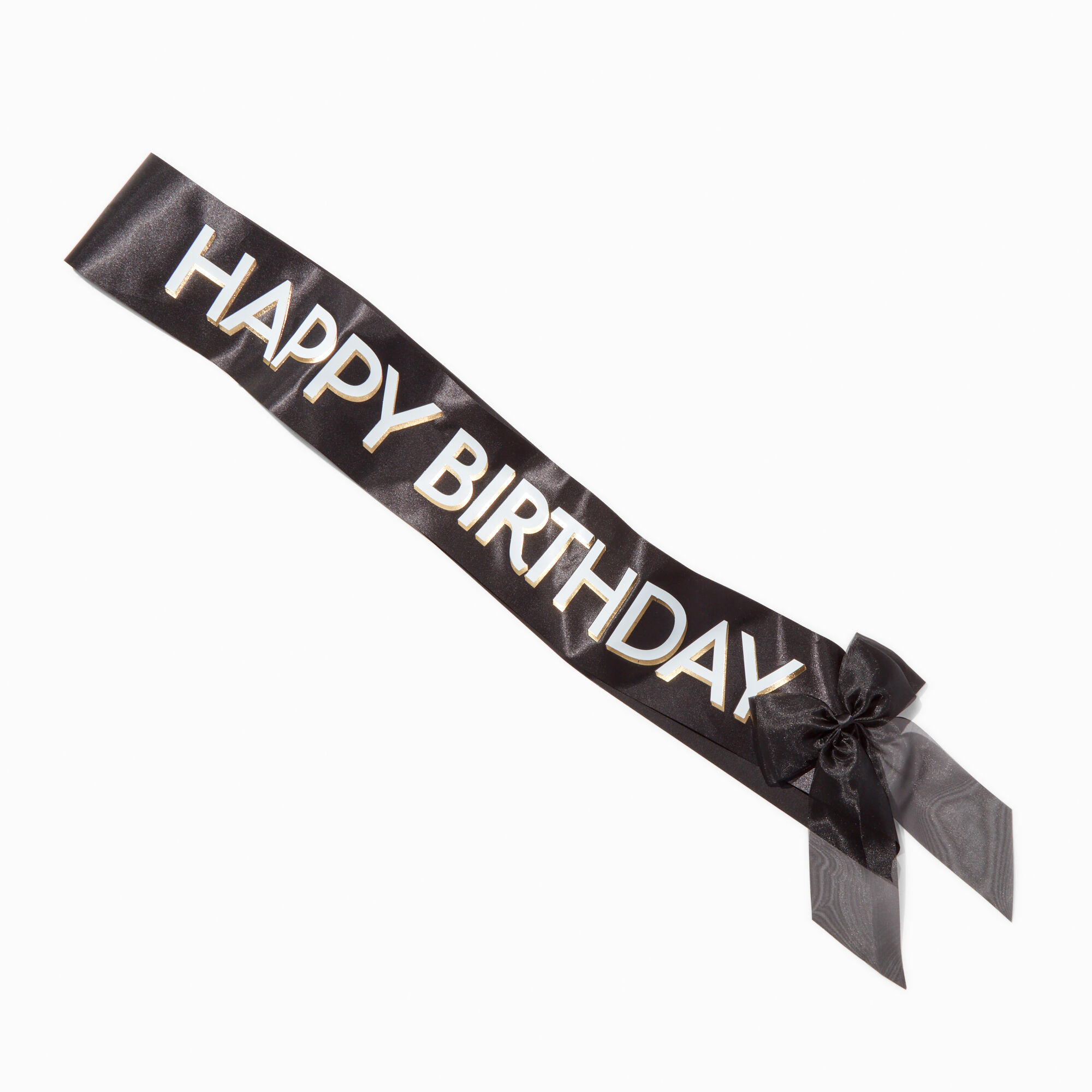 "Happy Birthday" Black Bow Sash,