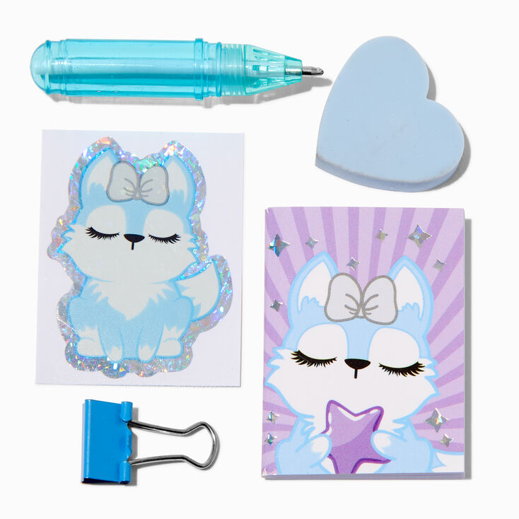 Blue Husky Mini Foil Stationery Set,