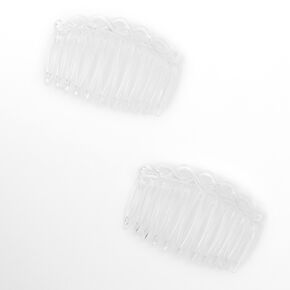 Filigree Hair Combs - Clear, 2 Pack,