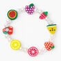 Bracelet &eacute;lastique avec perles d&rsquo;imitation et billes en forme de fruits,