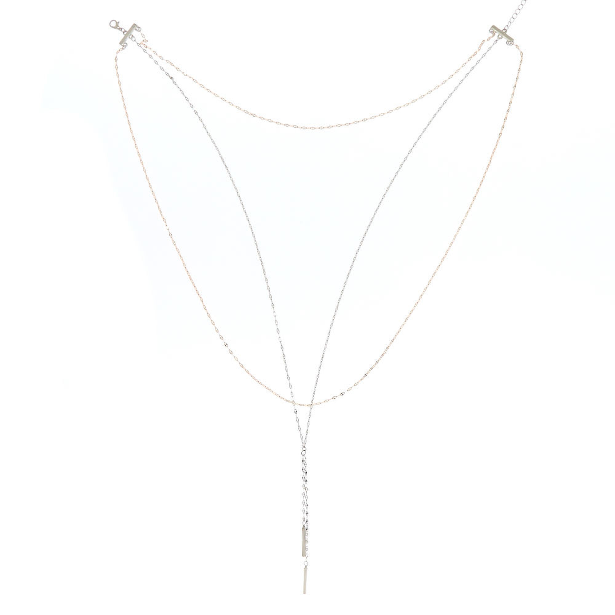 Mixed Metal Layered Chain Necklaces,