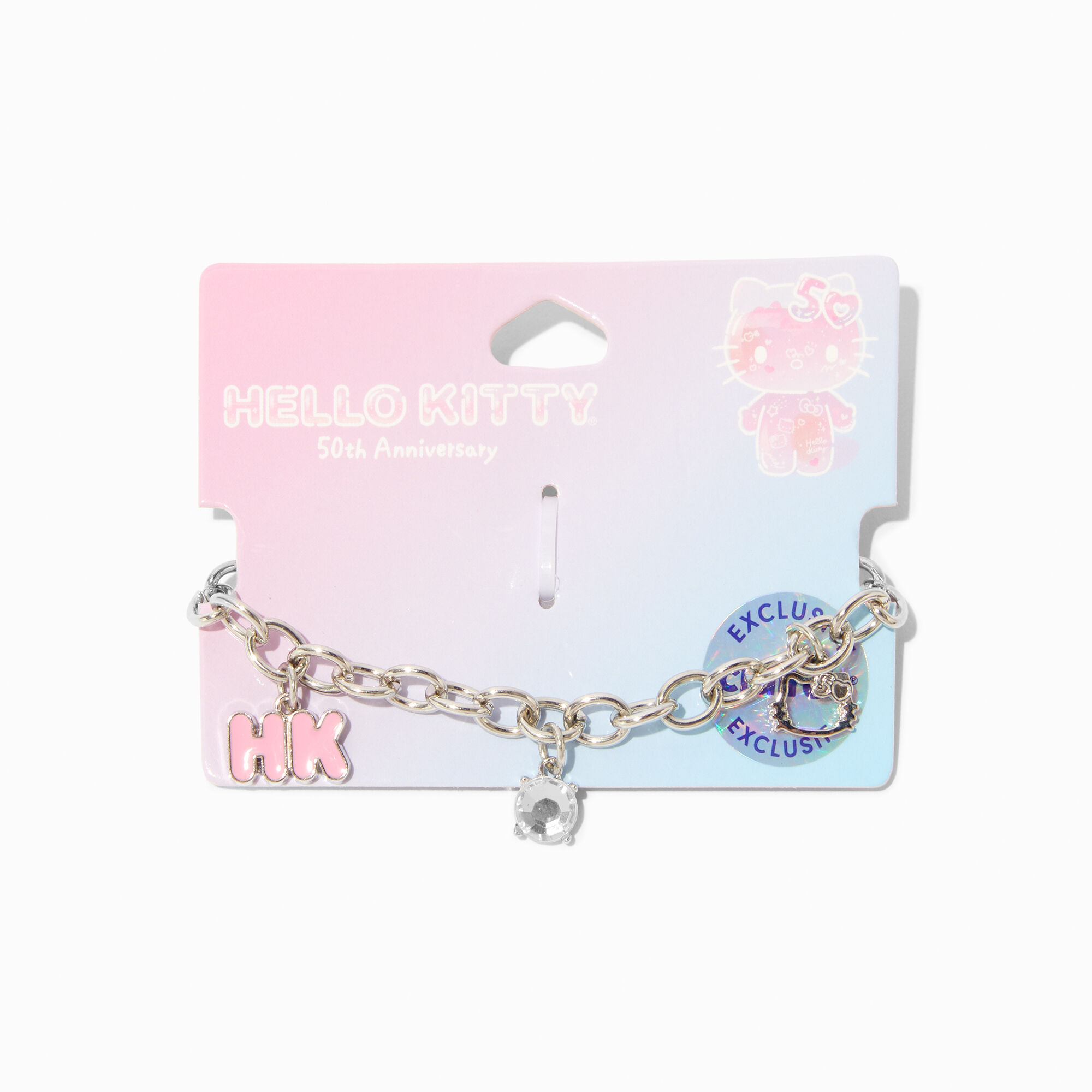 Hello Kitty® 50th Anniversary Claire's Exclusive Silver-tone Charm Bracelet,