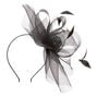 Feather Swirl Fascinator Headband - Black,