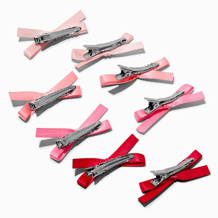 Mini n&oelig;uds pour cheveux roses - Lot de 8,