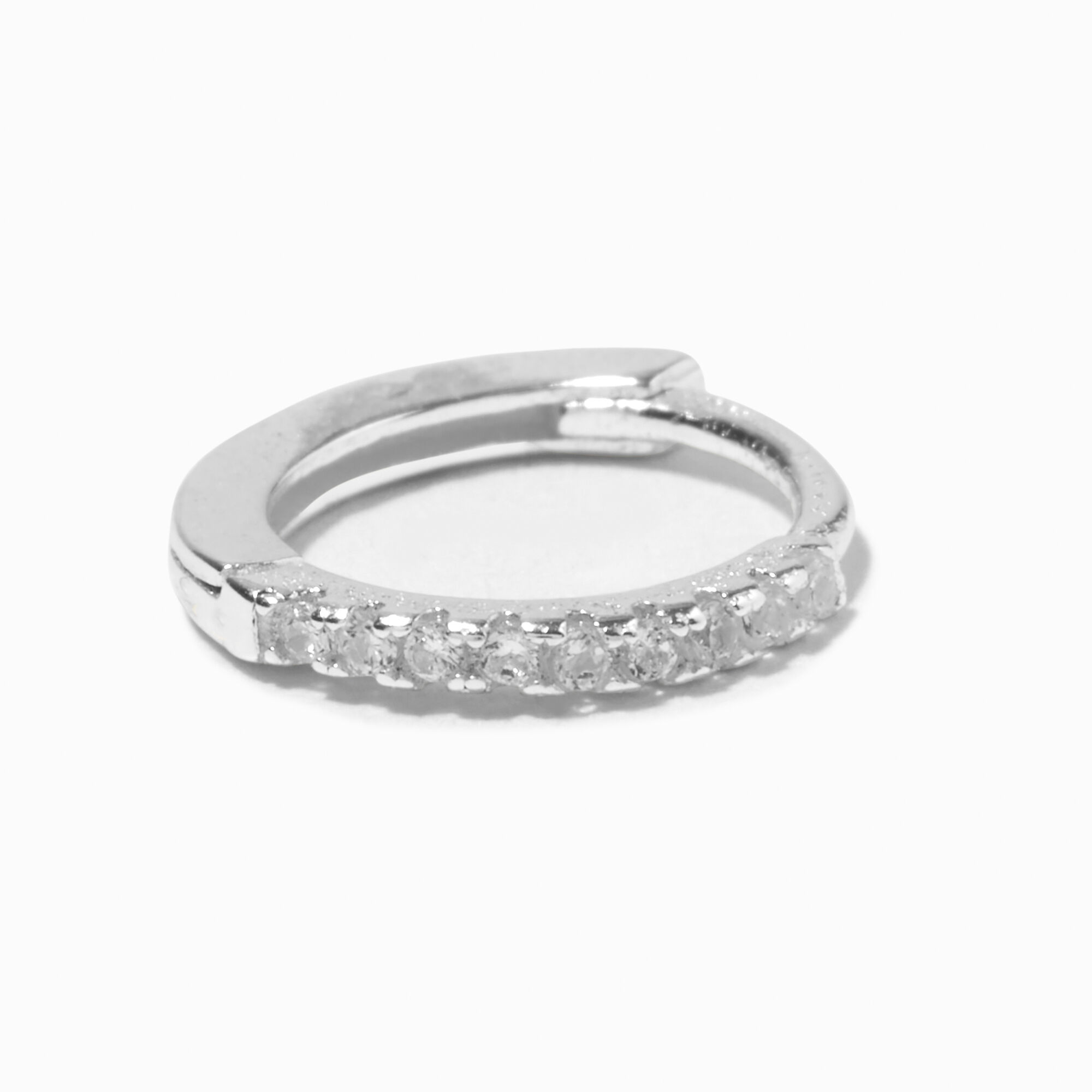 View Claires One 8MM Cubic Zirconia Pavé Hoop Earring Silver information