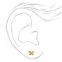 18k Gold Plated One Bent Butterfly Stud Earring,