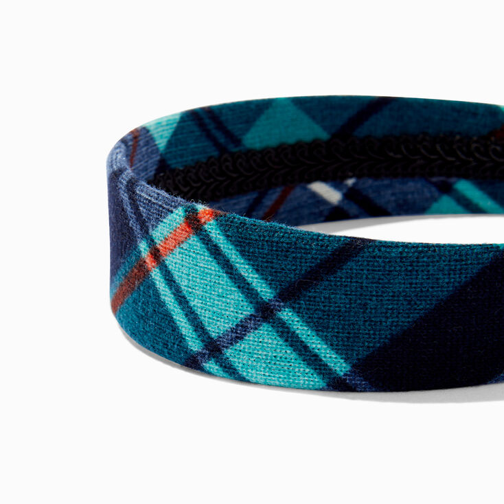 Blue Plaid Headband,
